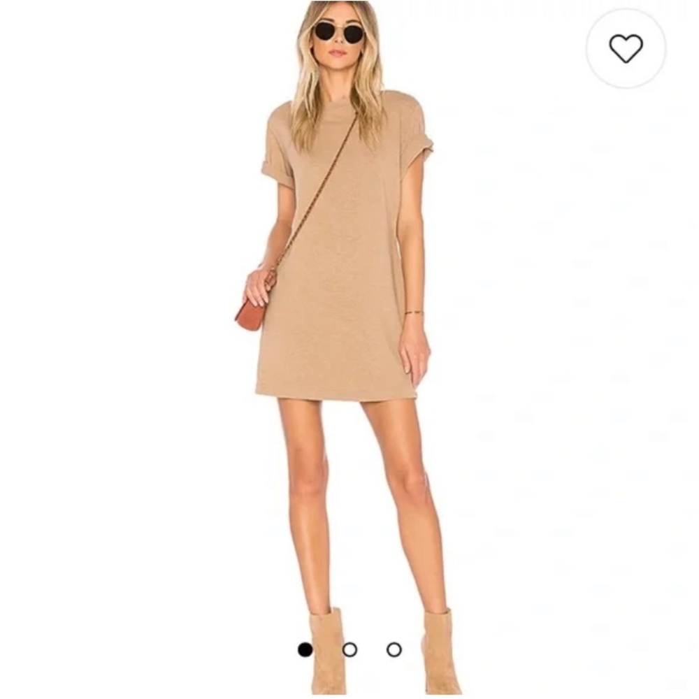 REVOLVE x COTTON CITIZEN Tokyo T-Shirt‎ Mini Dress Dark Tan Minimalist Neutral M
